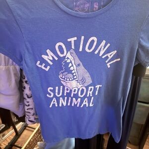 Crazy Dog T-Shirts Blue Emotional Support Animal Tee